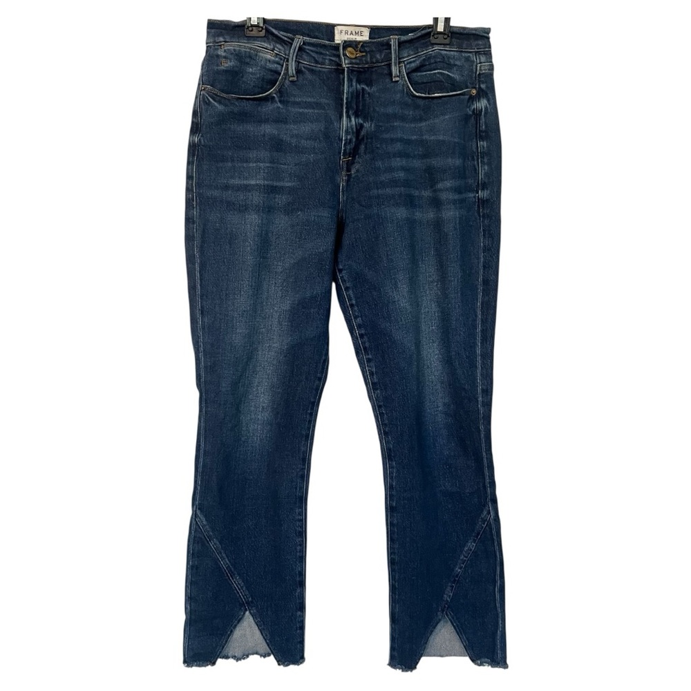 FRAME Le High Straight Jeans High Rise Medium Wash Stretch Denim Women’s Size 31